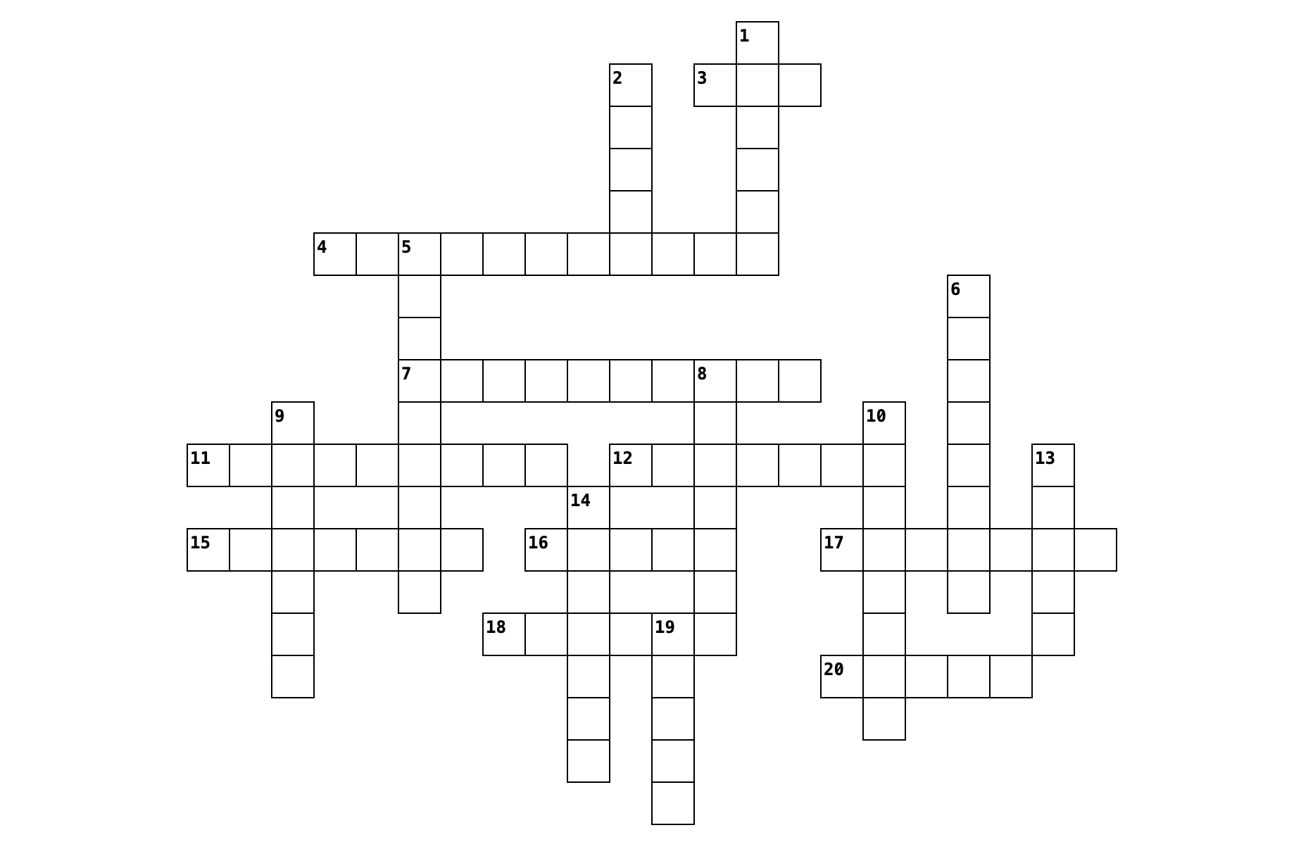 image of a blank crossword puzzle